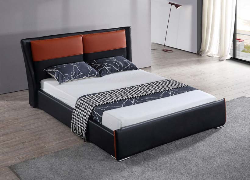 מיטה זוגית דגם בריטני שחור חום