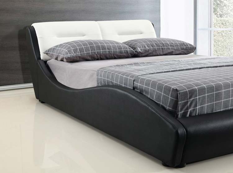 מיטה זוגית דגם פוקט שחור לבן