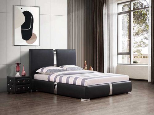 מיטה זוגית דגם דונה שחור