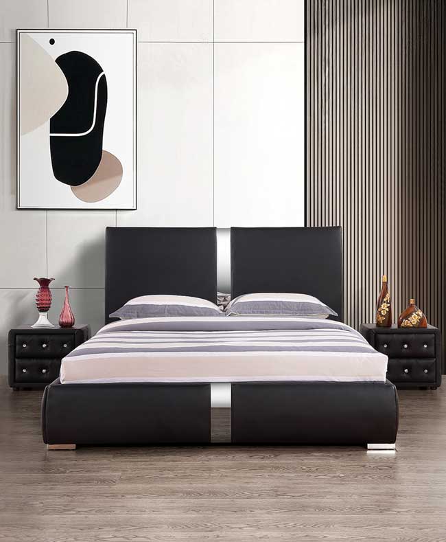 מיטה זוגית דגם דונה שחור
