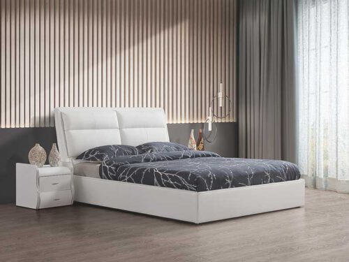 מיטה זוגית דגם שלבי לבן עם ארגז