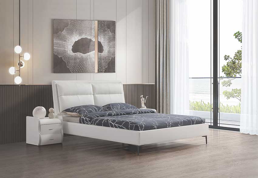 מיטה זוגית דגם שלבי לבן ללא ארגז
