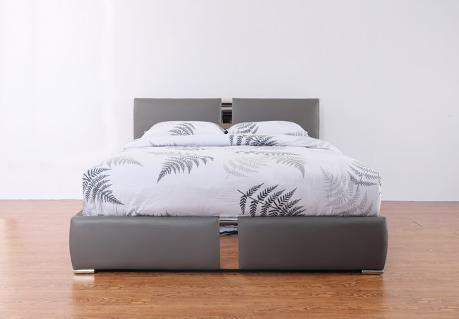 מיטה זוגית דגם דונה אפור עם ארגז מצעים